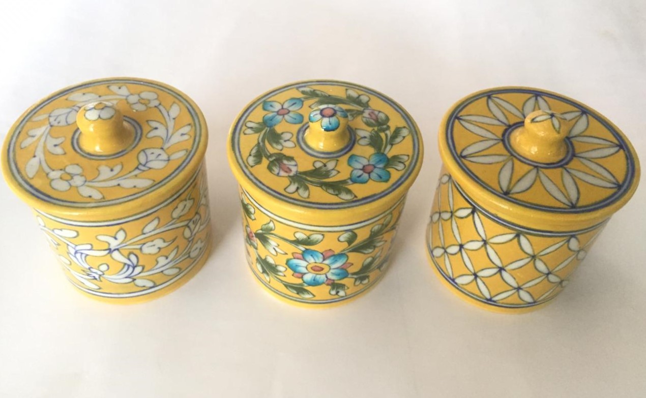 Blue Pottery Cotton Jar